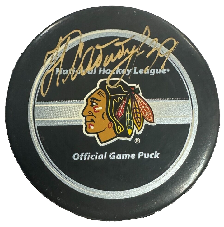 Nikolia Khabibulin Autographed Chicago Blackhawks Official Game Puck NHL