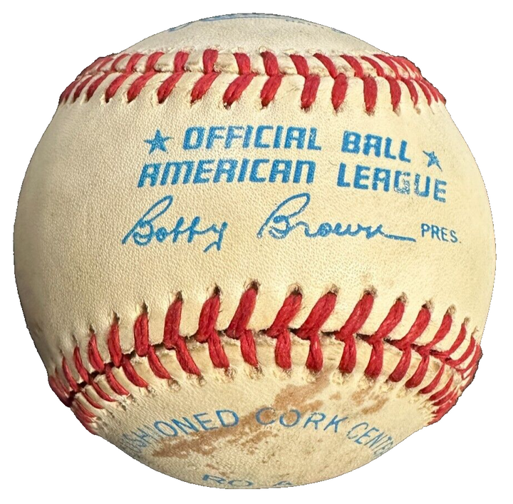 Tex Hughson Autographed Bobby Brown American League Baseball Red Sox