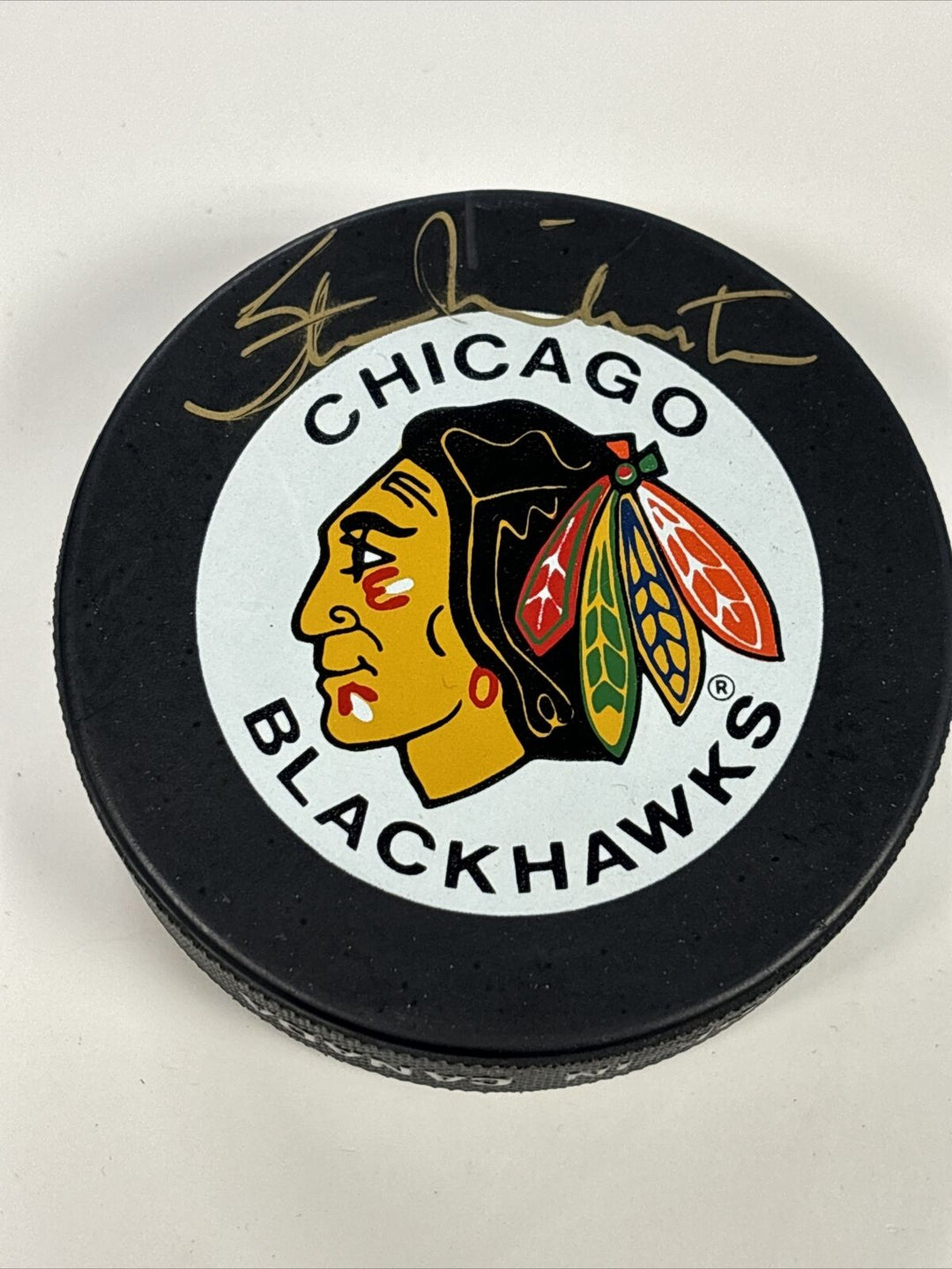 Stan Makita Upper Deck Authenticated Chicago Black Hawks Game Puck HOF