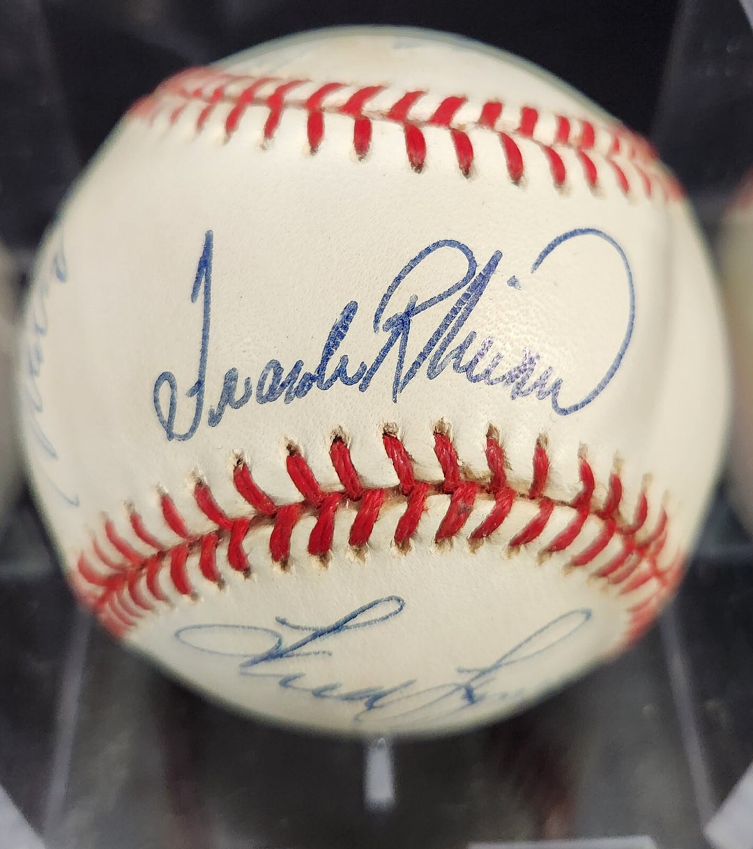 Frank Robinson - Fred Lynn - Mo Vaughn - Jose Canceco Signed A.L. Baseball COA 