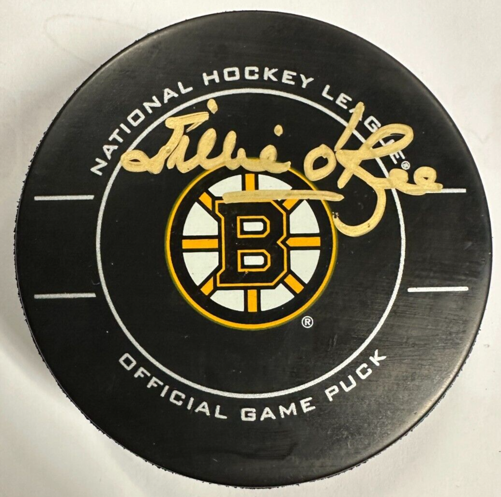 Willie O'Ree Autographed Boston Bruins Official Game Puck HOF BAS