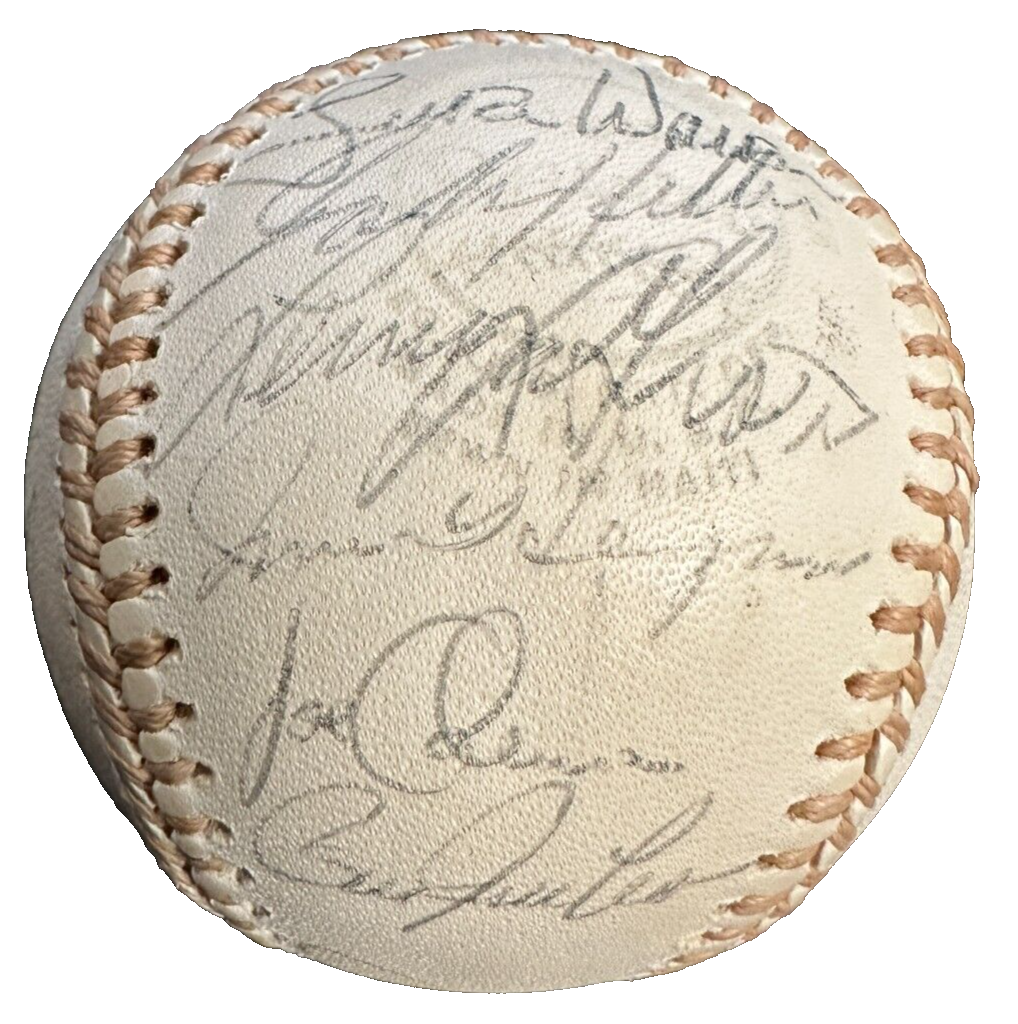 1974 Detroit Tigers Team Autographed Baseball Kaline Brown Lolich