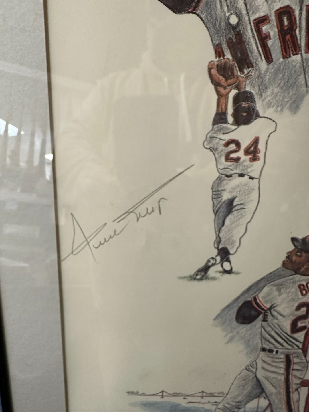 Willie Mays, Bobby & Barry Bonds Signed Pride of San Francisco Print BAS HOF