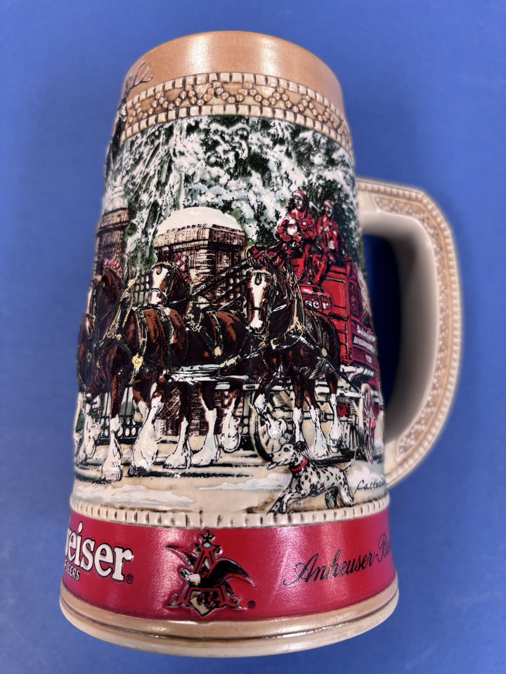 1987 Budweiser Holiday Christmas Stein Mug Collector Series