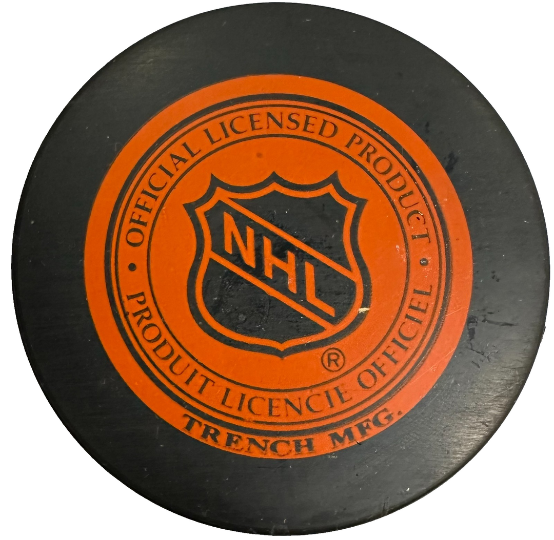 Jean BVeliveau Autographed Montreal Canadiens Hockey Puck HOF NHL