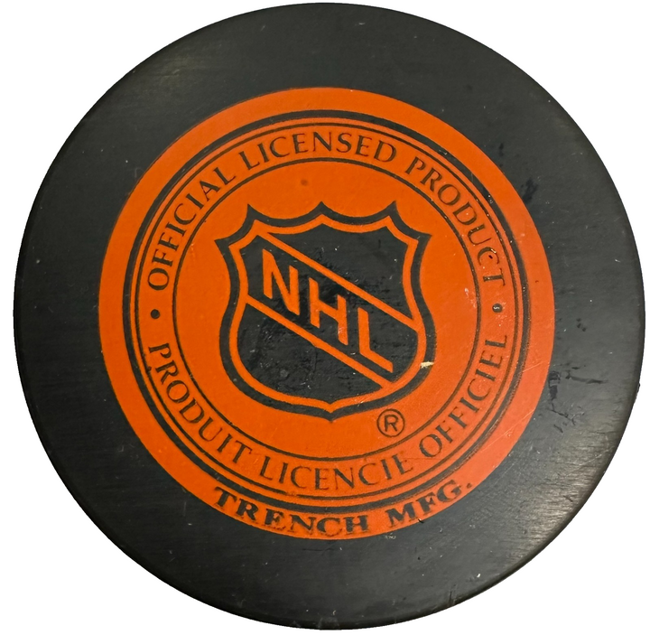 Jean BVeliveau Autographed Montreal Canadiens Hockey Puck HOF NHL
