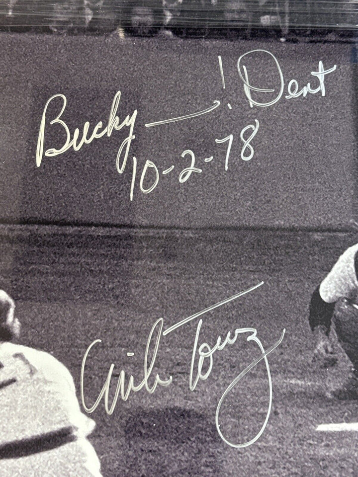 Bucky Dent Mike Torrez Signed 16x20 “Bucky ___! Dent” & Date Inscription Beckett