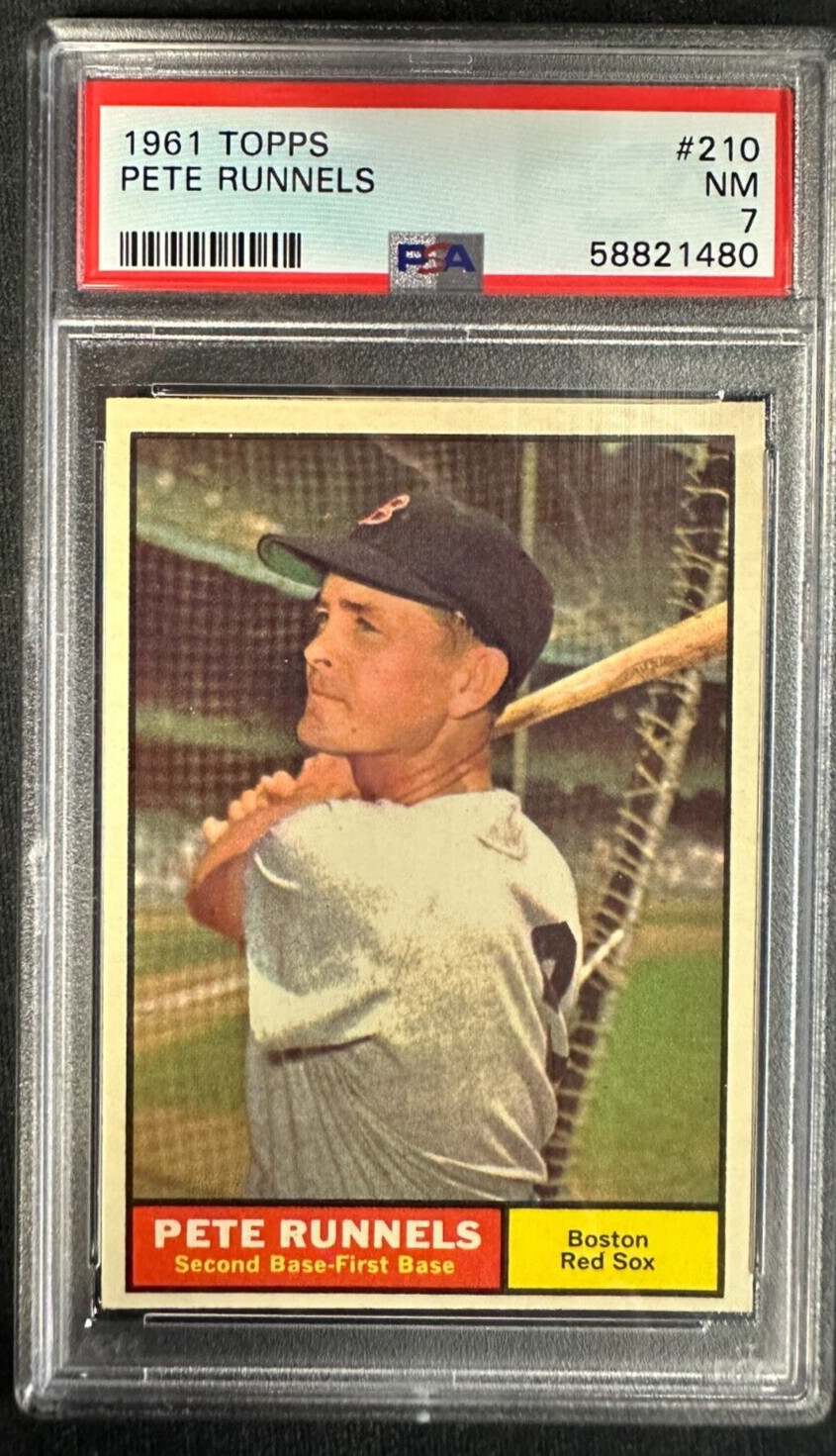 1961 Topps Pete Runnels Card #210 PSA 7 NM Red Sox