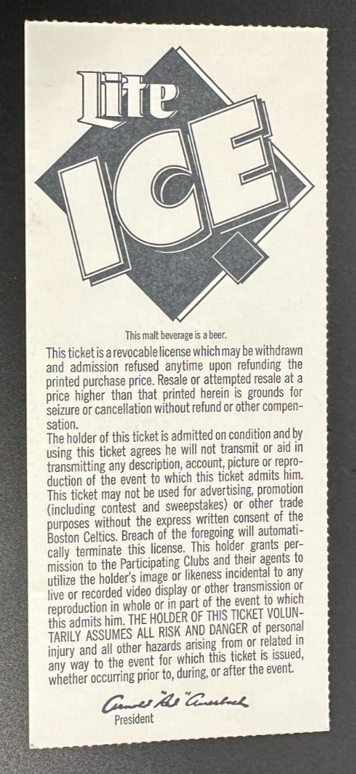 Mar 22, 1995 Boston Celtics & Chicago Bulls Ticket Stub 124-107 Jordan 27 Points