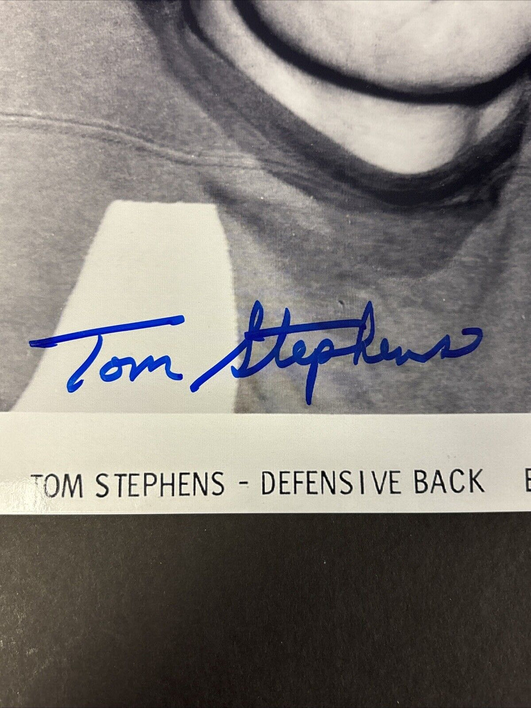 Tom Stephens Signed Auto New England Patriots 8x10 Photo Beckett COA