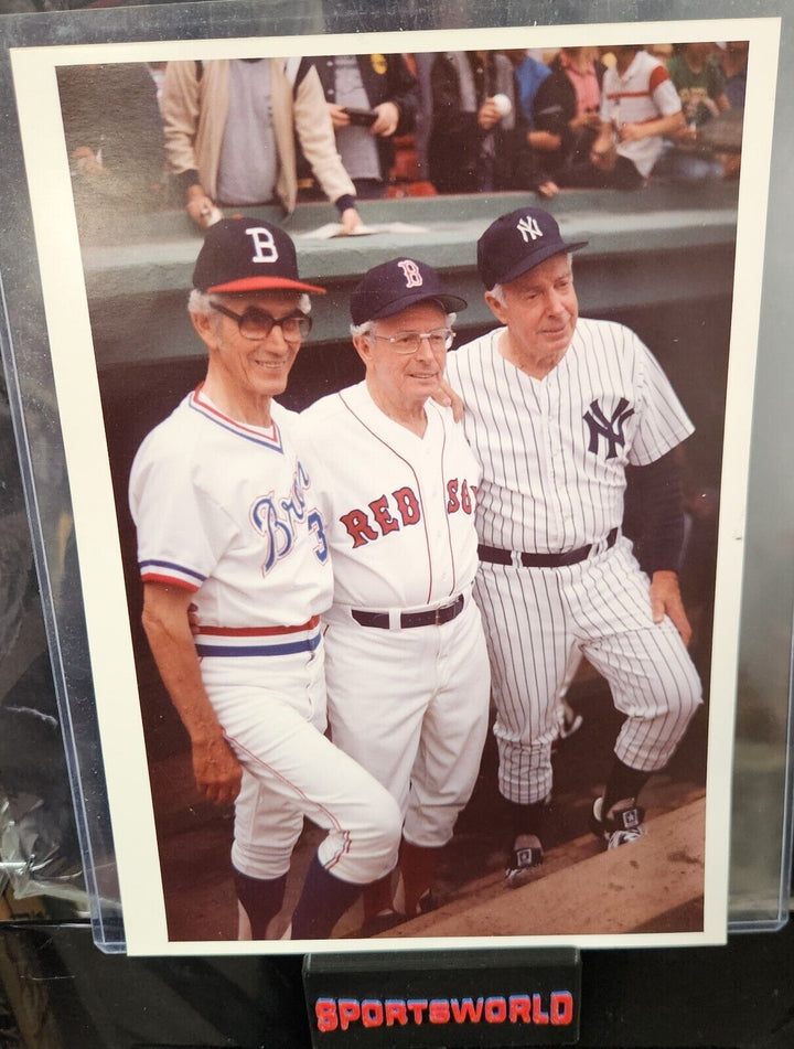 Joe Dom & Vince DiMaggio Photo From Fenway Park Old Timers Game 1986