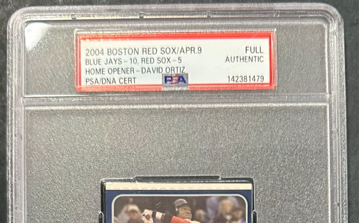 David Ortiz Autographed 2004 Boston Red Sox Opening Day Full Ticket PSA