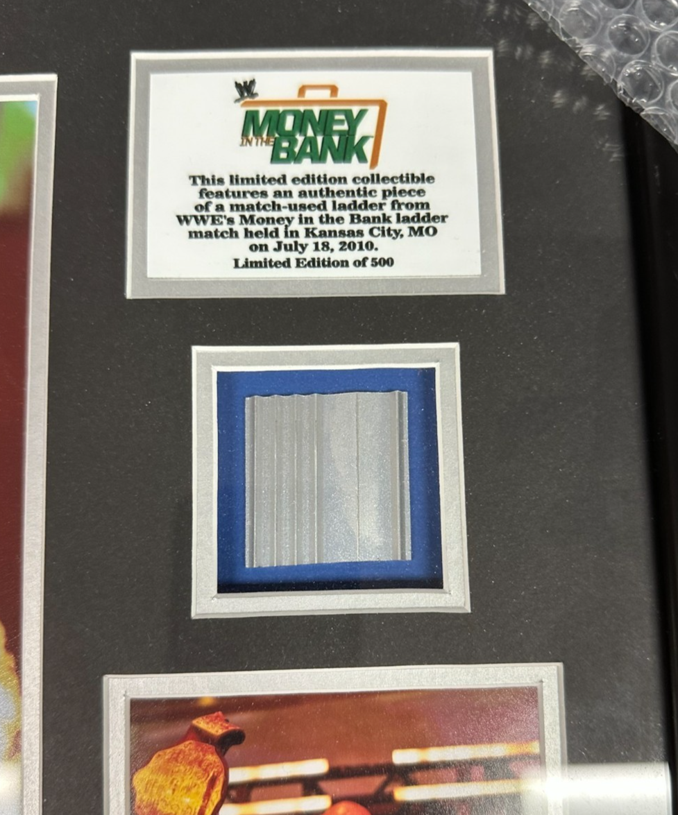 Kane Autographed 8x10 Photo Framed W/ Piece of Ladder Money in the Bank WWE /500