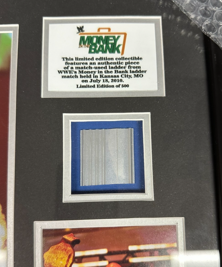 Kane Autographed 8x10 Photo Framed W/ Piece of Ladder Money in the Bank WWE /500