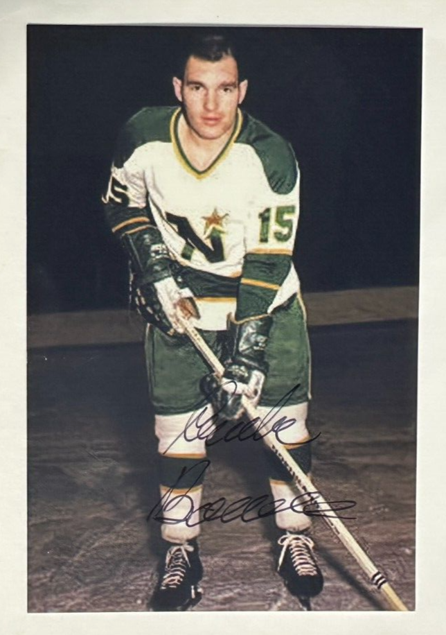 1960's Andre Boudrias Autographed 5x7 Minnesota North Stars Photo NHL