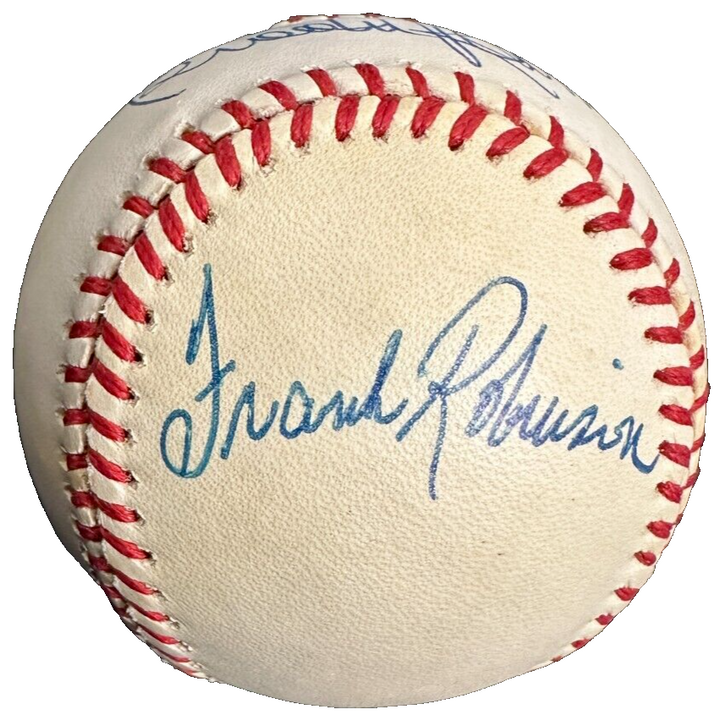 Brooks & Frank Robinson Autographed American League Baseball Orioles HOF BAS
