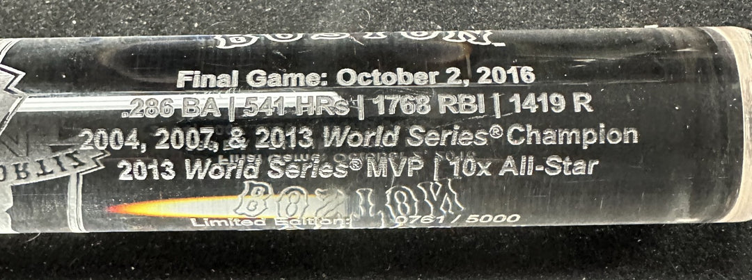 David Ortiz Autographed Final Season Acrylic Mini Bat BAS /5000 HOF Red Sox
