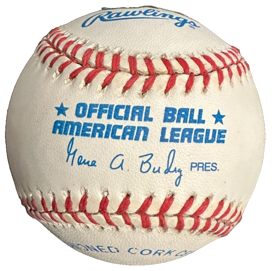 Joe Torre Autographed Gene Budig American League Baseball BAS Yankees