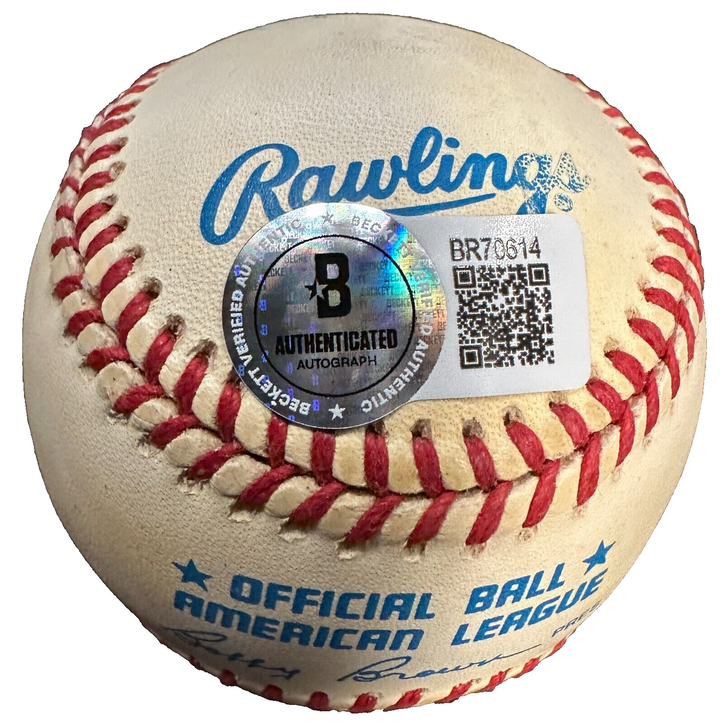 Gene Autry Autographed Official American League Baseball Angels BAS