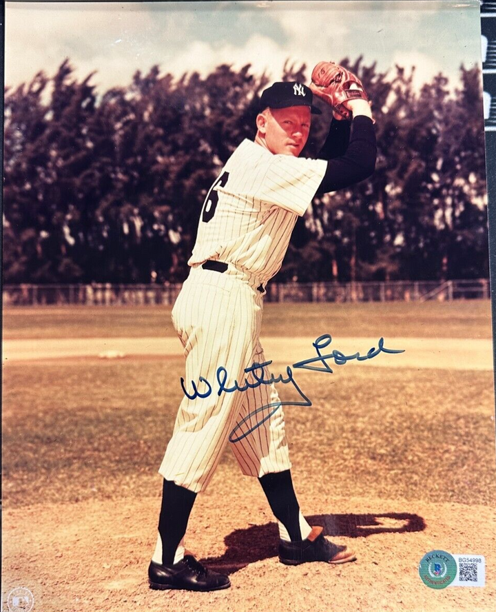 Whitey Ford Autographed New York Yankees 8x10 Photo BAS HOF