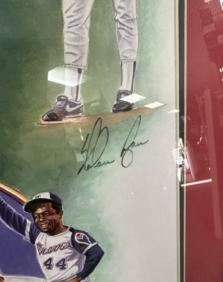 Framed The Kings of Baseball Signed Print Aaron Rose Ryan Henderson BAS /755