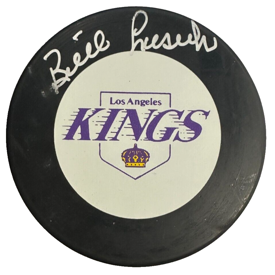Bill Lesuk Autographed Los Angeles Kings Hockey Puck BAS NHL
