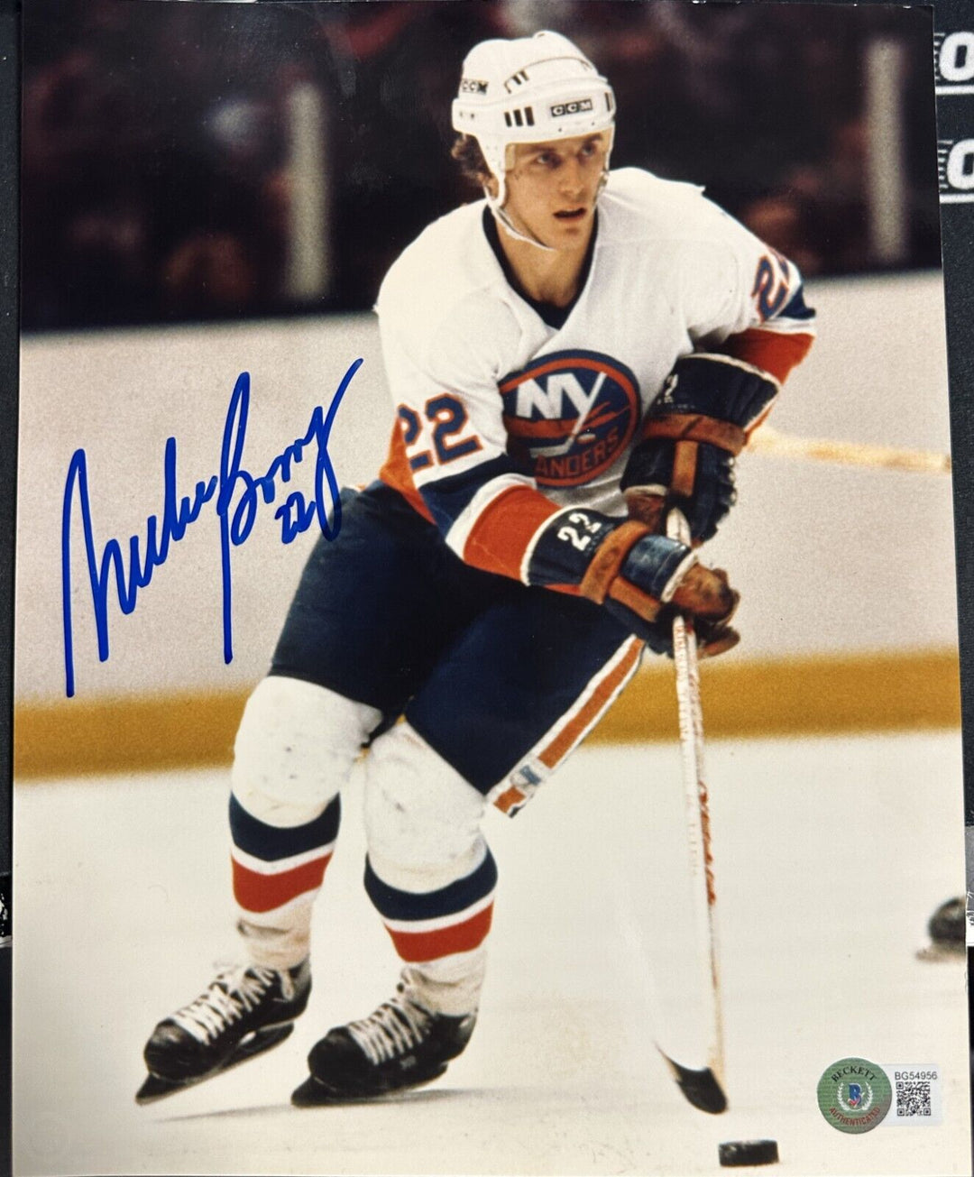 Mike Bossy Autographed New York Islanders 8x10 Photo HOF BAS