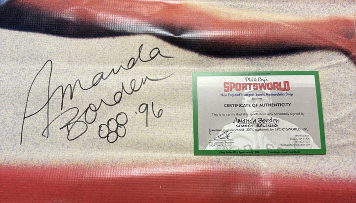 96 Gold Mentalist Amanda Borden Signed 2000 Olympic Trials Street Banner SW COA