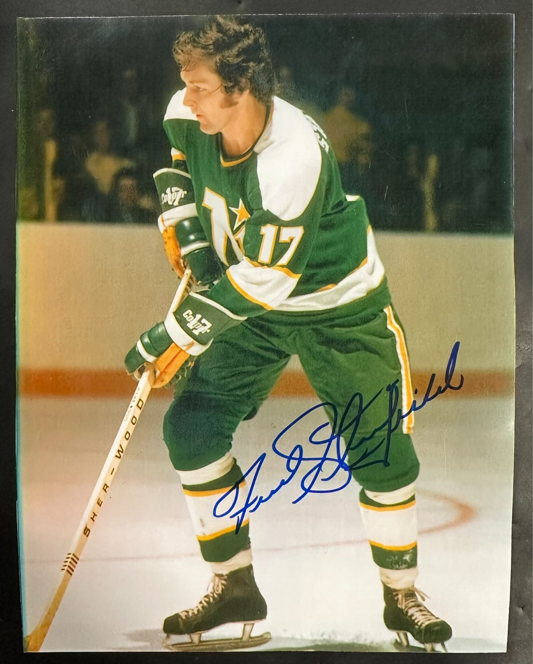 Fred Stanfield Autographed Minnesota North Stars 8x10 Photo NHL