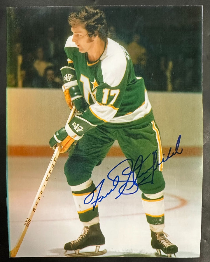 Fred Stanfield Autographed Minnesota North Stars 8x10 Photo NHL