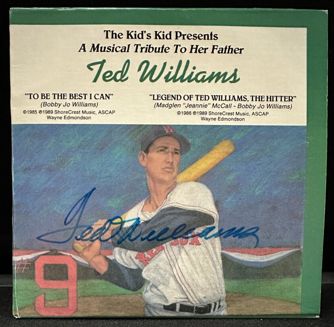 Ted Williams Signed Bobby Jo Williams Musical Tribute to Him 45-RPM Record BAS