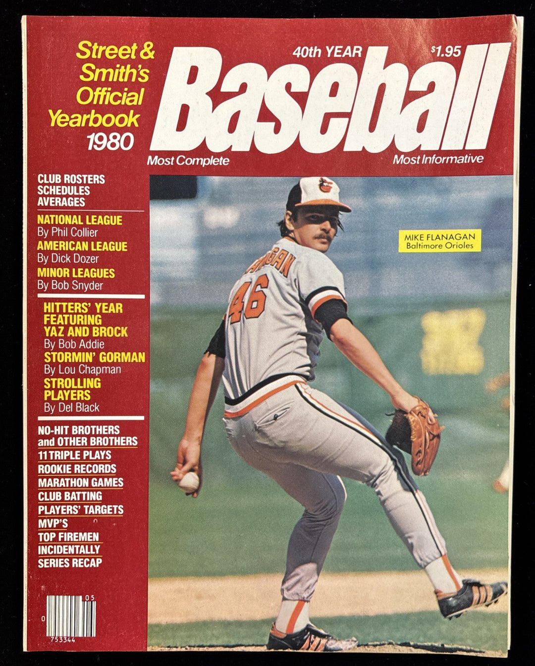 1980 Street and Smiths Baseball Yearbook MIKE FLANAGAN  Baltimore Orioles