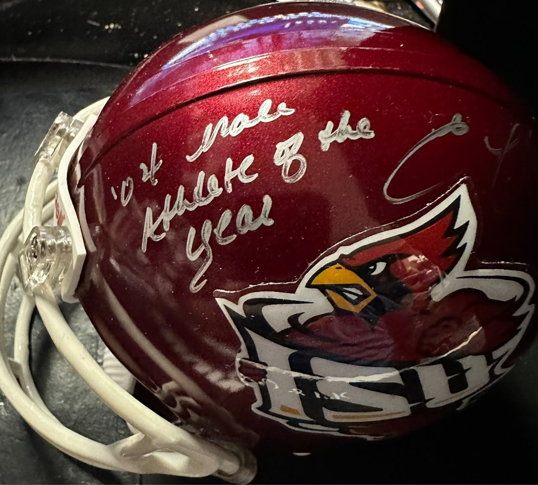 Ellis Hobbs Autographed Iowa State Mini Helmet W/04 Male Athlete of the Year Ins