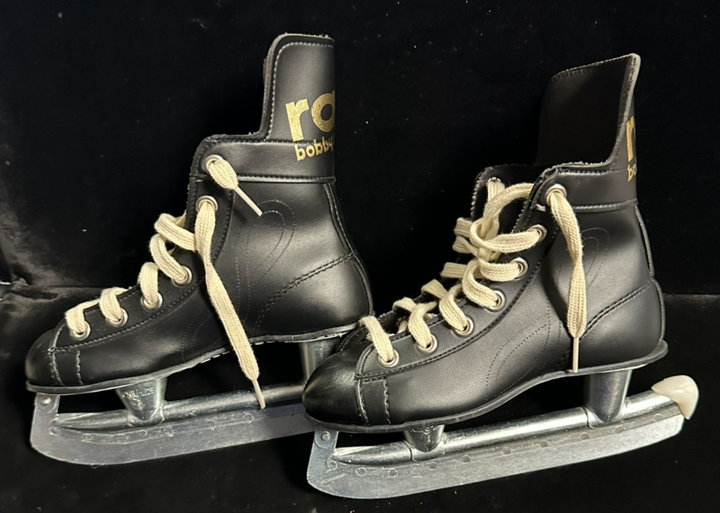 Vintage Bobby Orr Rally Children's Black Leather Classic Ice Skates NEW