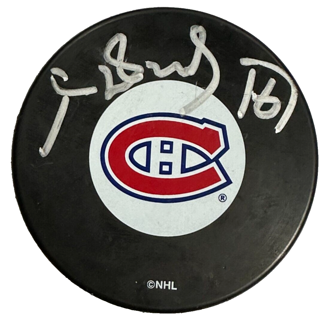 Henri Richard Autographed Montreal Canadiens Hockey Puck HOF