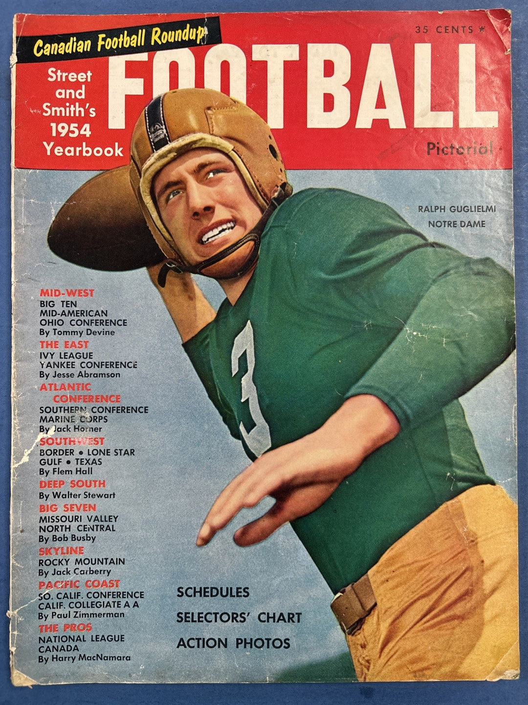 1954 Street & Smith’s Football Yearbook Magazine NOTRE DAME Ralph Guglielmi