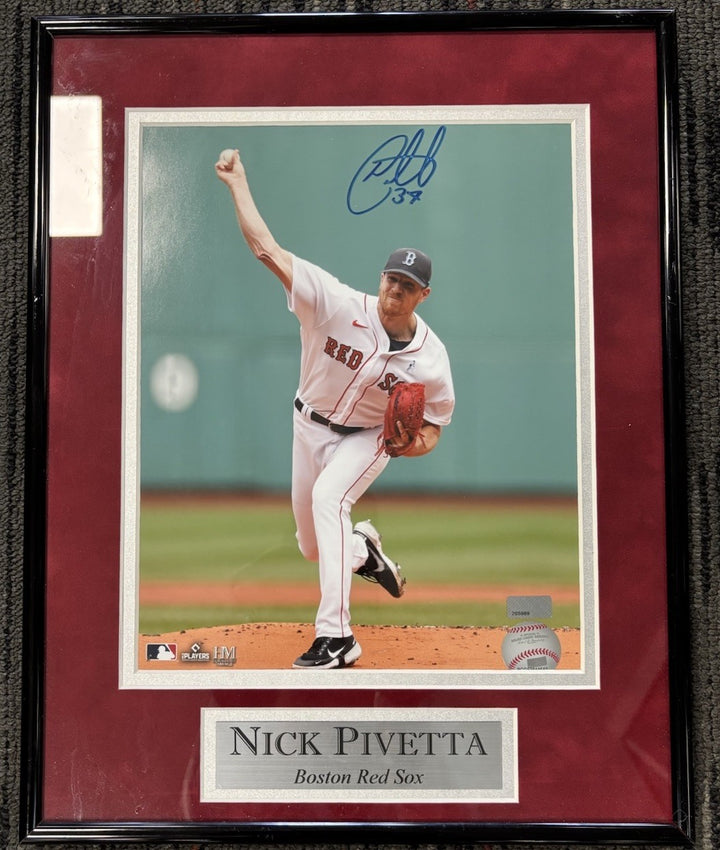 Signed  8x10 NICK PIVETTA Boston Red Sox Framed Autographed Photo