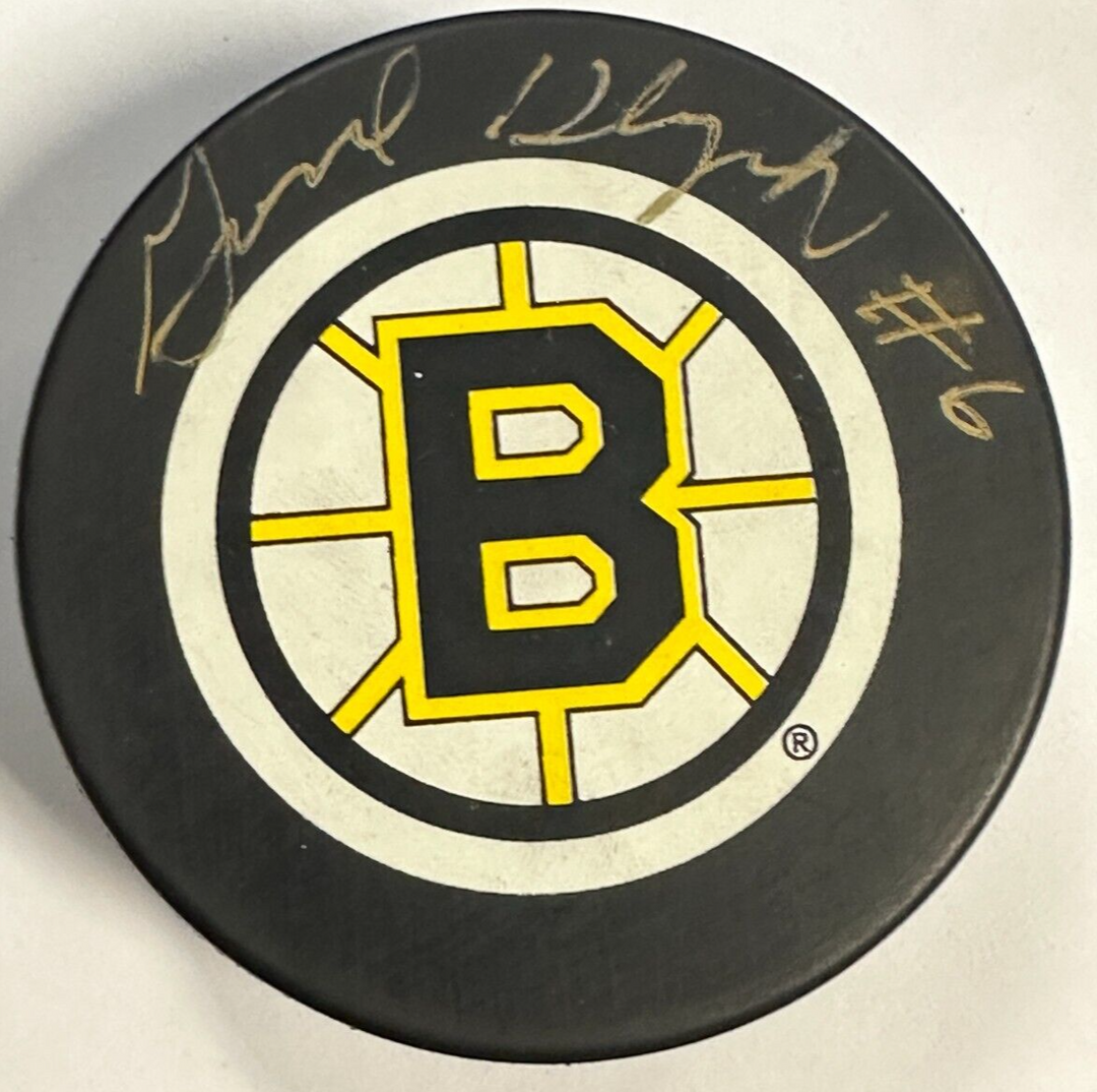 Gord Kluzak Autographed Boston Bruins Hockey Puck NHL