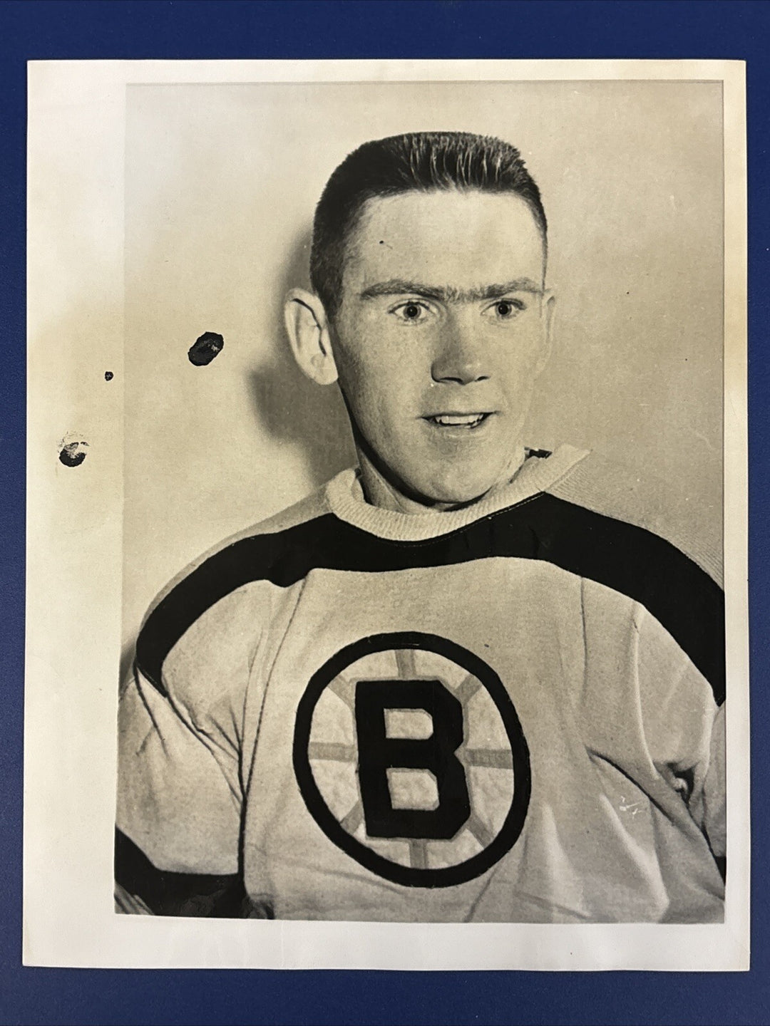 1950’s Leo Labine Original Boston Bruins Associated Press Wire Photo 7x9