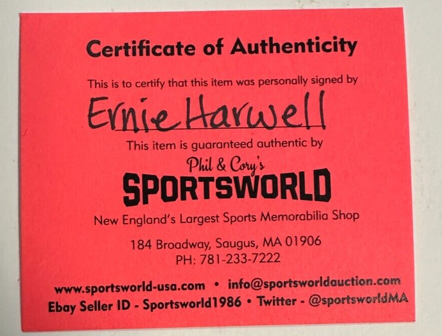 Ernie Harwell Autographed Official Major League Baseball HOF Tigers