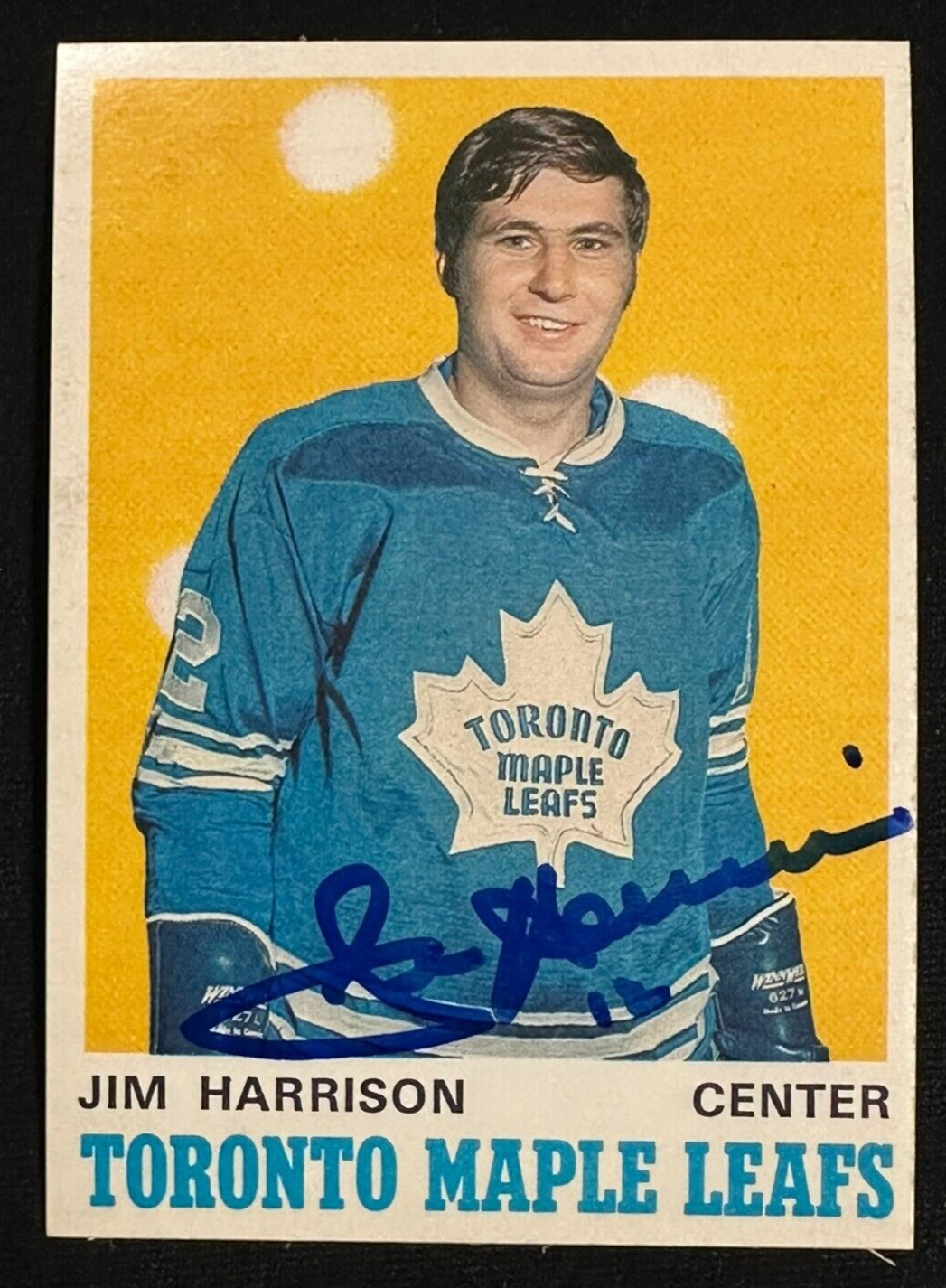 Jim Harrison Autographed 1970-71 O-PEE-CHEE Rookie Card RC #220 Maple Leafs