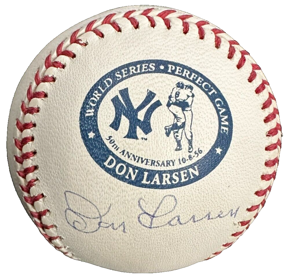 Don Larsen Signed Official WS Perfect Game 50th Anniversary Baseball MLB Holo