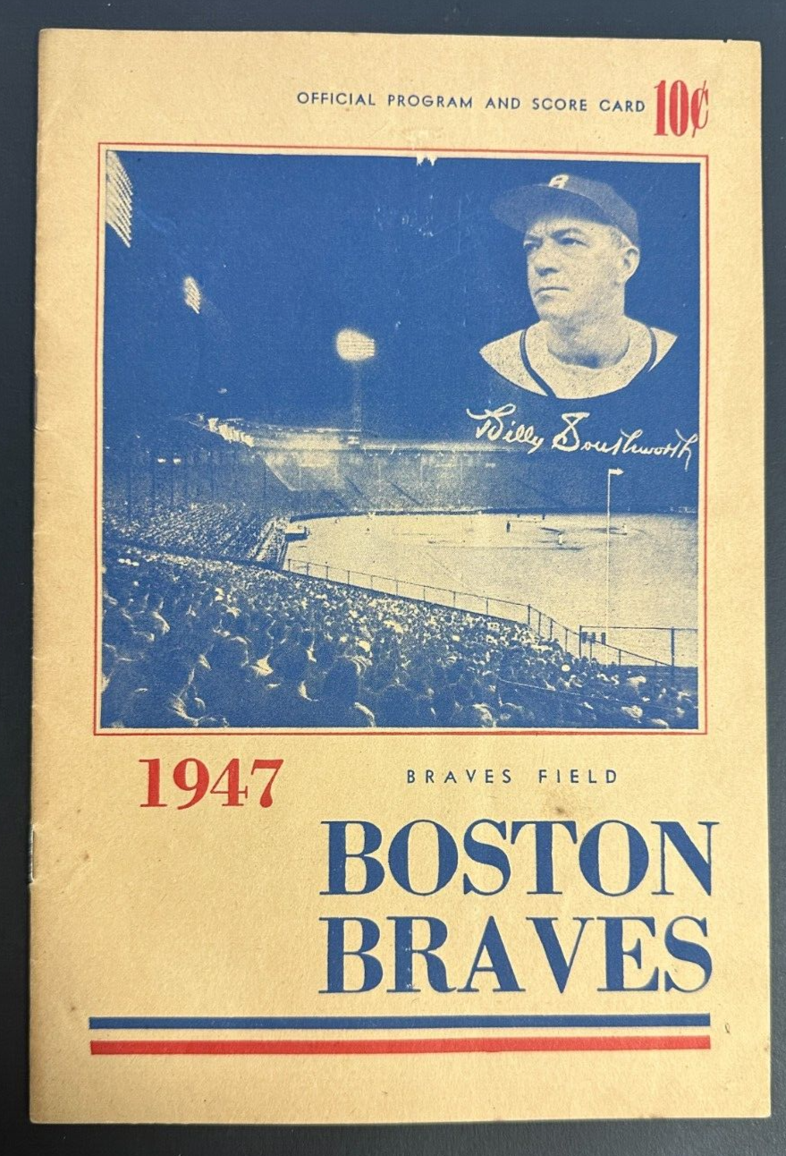 May 24. 1947 Boston Braves Vs NY Giants Program Scored 3-2 Braves Spahn CG