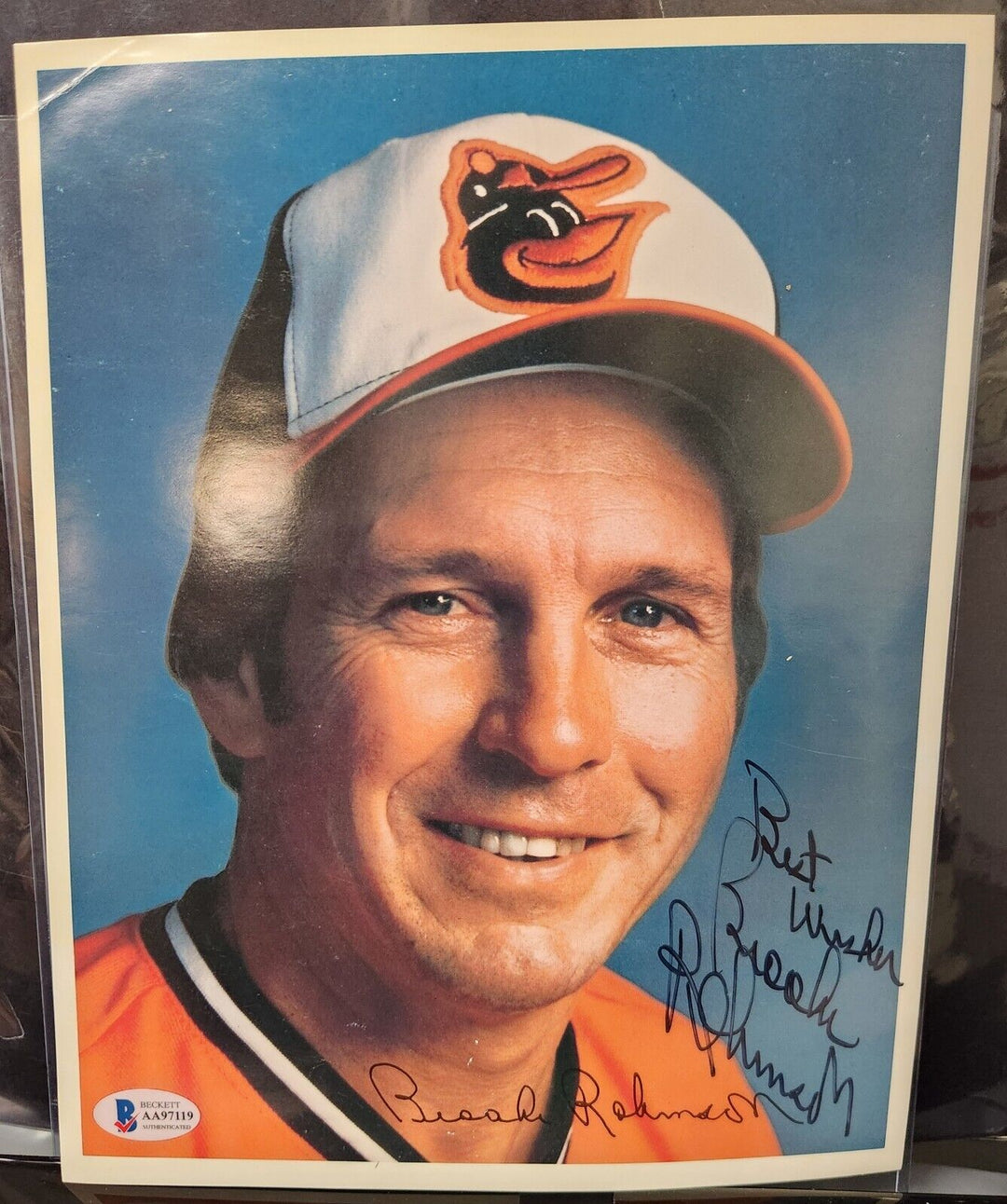 Brooks Robinson Signed Inscribed 8x10 Photo Baltimore Orioles HOF Beckett COA