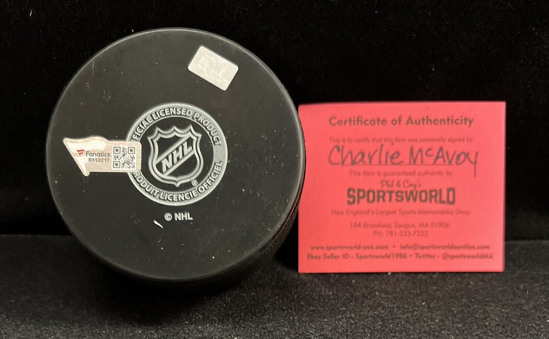 Charlie McAvoy Signed Boston Bruins Puck Fanatics Hologram