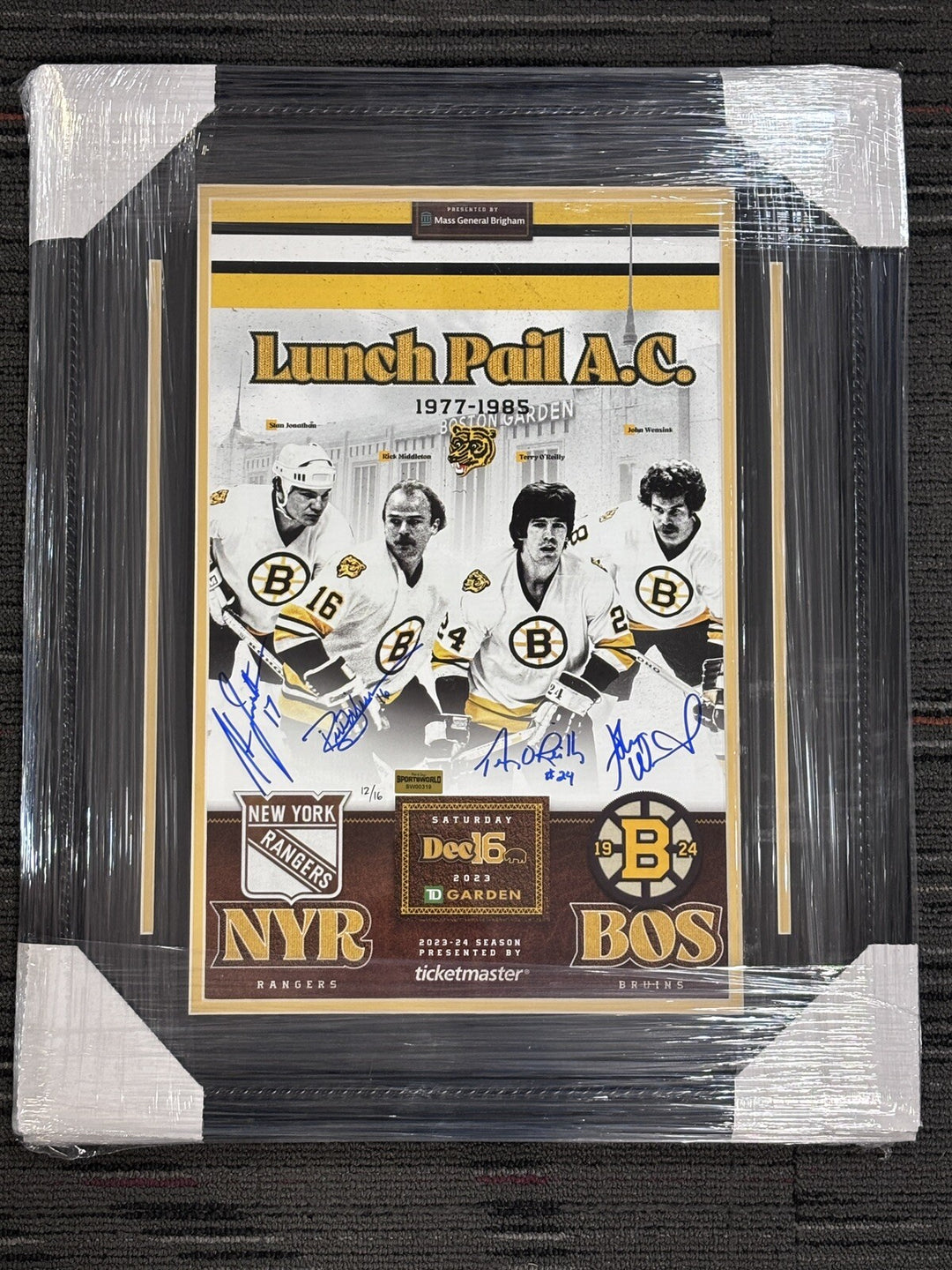 1977-85 Lunch Pail Gang Bruins Signed Jonathan O'Reilly Wensink Middleton 12/16