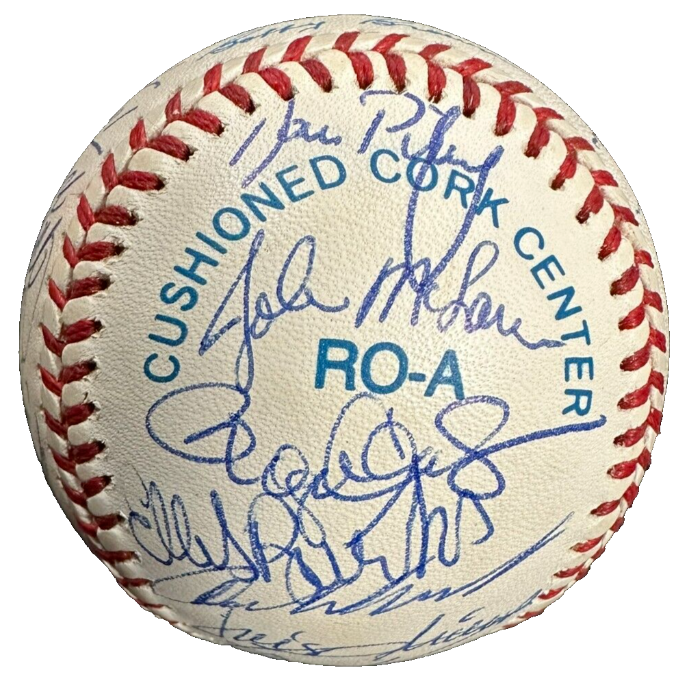 1991 Boston Red Sox Team Autographed Baseball Clemens Boggs Boddicker