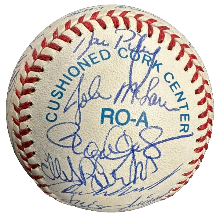 1991 Boston Red Sox Team Autographed Baseball Clemens Boggs Boddicker