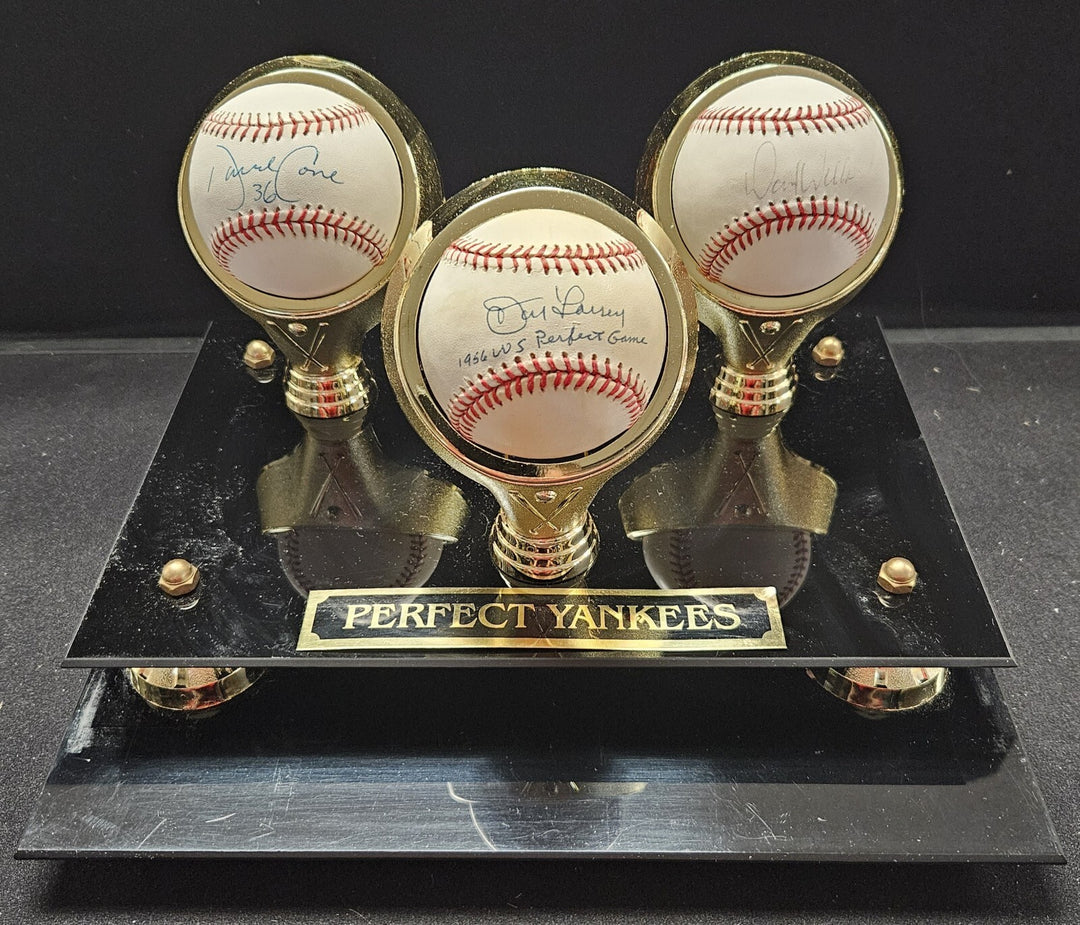 New York Yankees Perfect Game Signed Baseballs Don Larsen David Wells David Cone