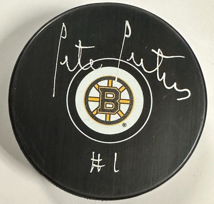 Pete Peeters Autographed Boston Bruins Hockey Puck NHL BAS